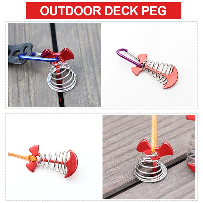 Cheap Goat Tents Adjustable Plank Floor Spring Fishbone Anchor Stakes Fixed Nails Outdoor Camping Tent Hooks   